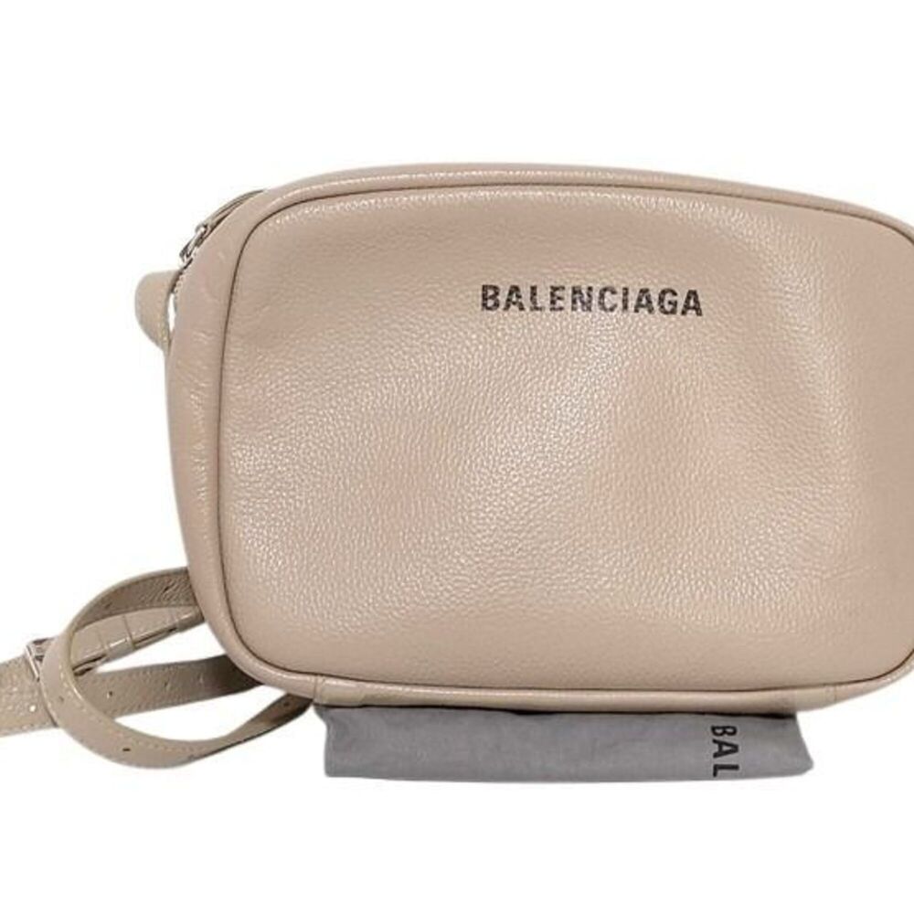 BALENCIAGA Everyday Shoulder Bag 679267 Beige Leather Women's